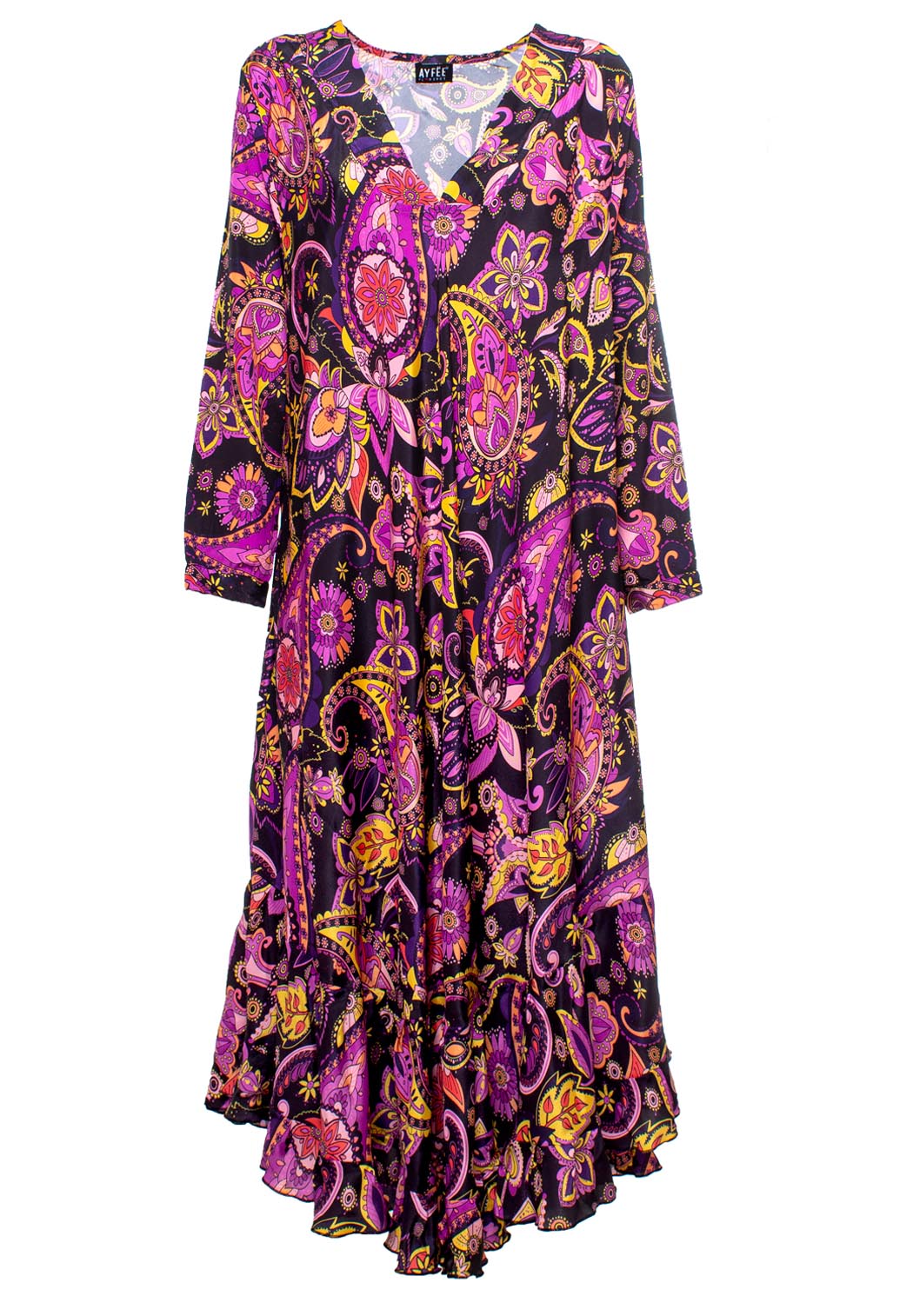 ABITO OVER SCOLLO A V, 3 TG. 90% POLY 10% SETA, MADE IN INDIA